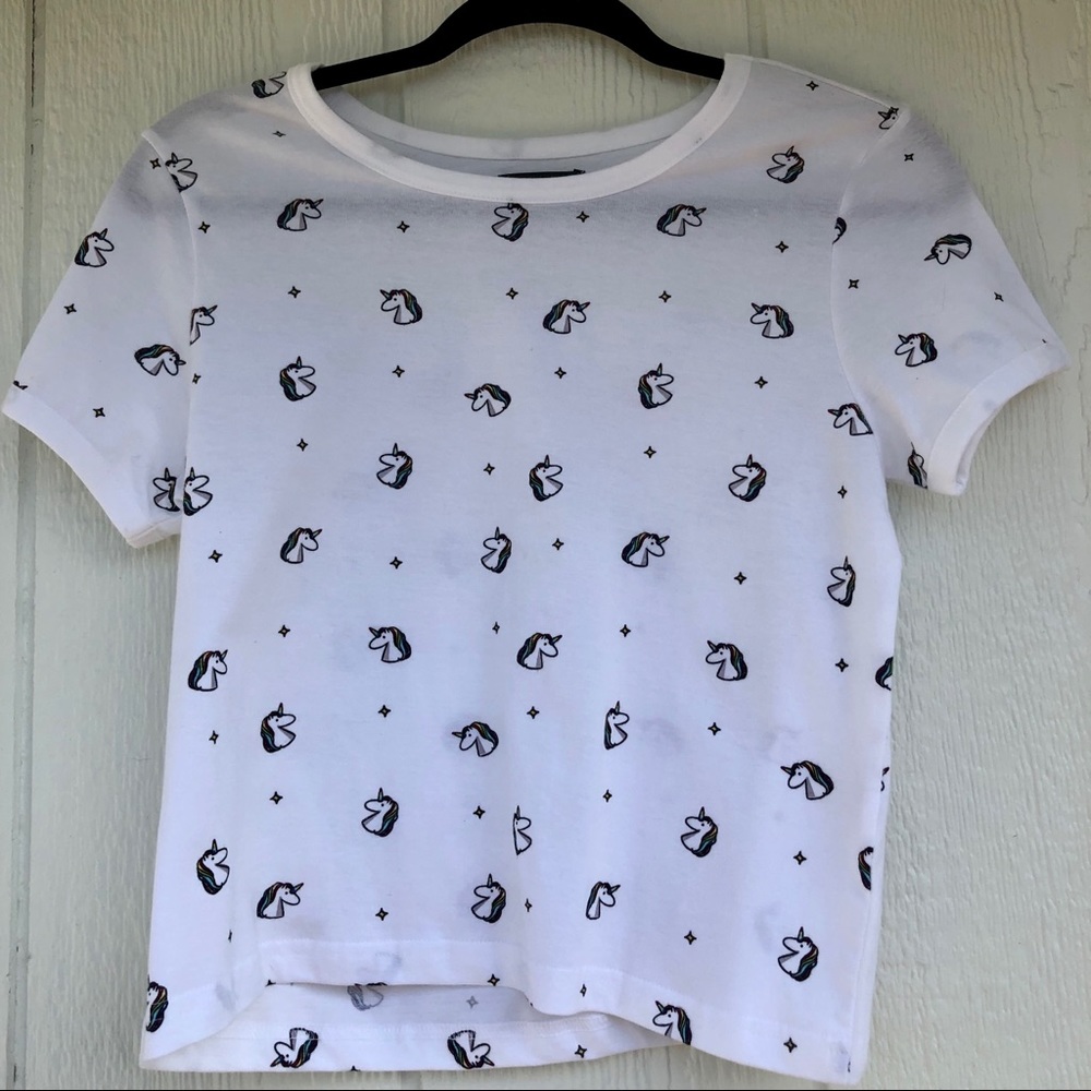 UNICORN AND STARS MEDIUM WHITE TEE